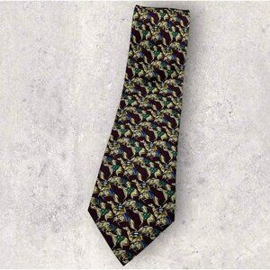 JOS. A. BANK Silk Tie USA Burgundy Beige Greyhound  W:3.6" EUC